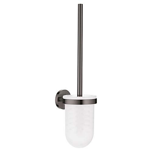 GROHE Essentials - Toilettenbürstengarnitur (verdeckte Befestigung, zum bohren oder kleben, Wandmontage), hard graphite, 40374A01 von GROHE