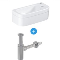 Euro-Keramik-Handwaschbecken-Set 370 x 180 mm + Siphon aus verchromtem Metall Alca (39327000-SET) - Grohe von Grohe