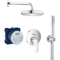 Eurosmart All-in-1 Brauseset mit 21 cm Kopfbrause + 1-Strahl-Handbrause, Chrom (25219001-PERFECTSTICK) - Grohe von Grohe