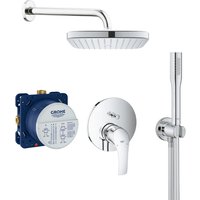 Eurosmart All-in-1 Brauseset mit 25 cm Kopfbrause + 1-Strahl-Handbrause, Chrom (25219001-VITALIOSTICK) - Grohe von Grohe