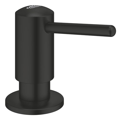 GROHE Seifenspender für die Küche (Spülmittelspender für Flüssigseifen, Vorratsbehälter 500 ml zum Einbau unter der Küchenspüle, auch mit Arm oder Ellbogen bedienbar), schwarz, 1021652430 von GROHE