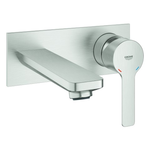 GROHE 2-Loch-WT-Wandbatterie Lineare 19409 Fertigmontageset supersteel, 19409DC1 19409DC1 von Grohe