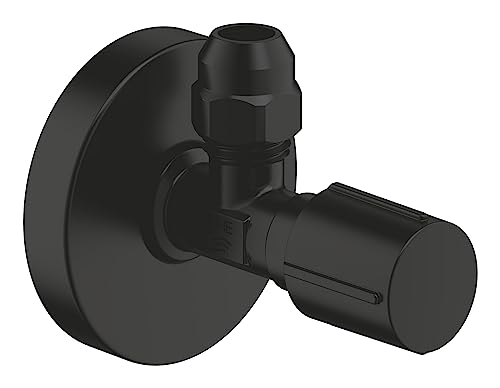 GROHE Eckventil (Abgang 3/8" und Wandanschluss 1/2", ergonomischer Metallgriff, wassergeschützte Spindelabsperrung, angerauhtes Gewinde zum vereinfachten Eindichten), schwarz, 220732430 GROHE Eckventil (Abgang 3/8" und Wandanschluss 1/2", ergonomischer Metallgriff, wassergeschützte Spindelabsperrung, angerauhtes Gewinde zum vereinfachten Eindichten), schwarz, 220732430 von GROHE