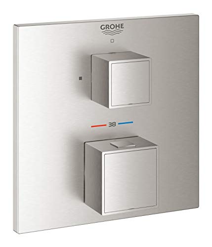 GROHE Grohtherm Cube - Thermostat mit 1 Absperrventil (wassersparend, verdeckte Befestigung, Sicherheitssperre bei 38°C), supersteel, 24153DC0 von Grohe