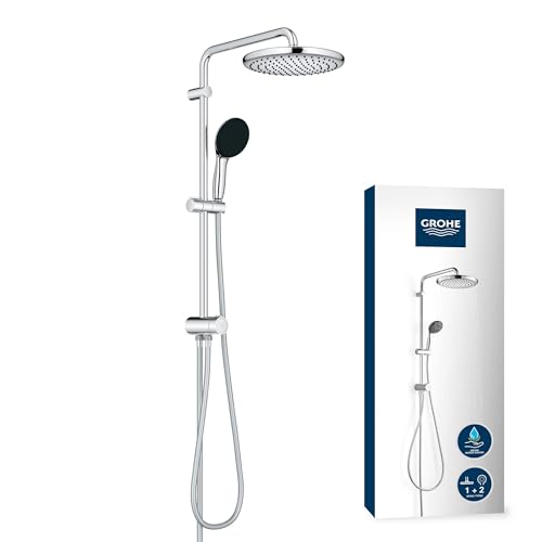 GROHE Vitalio 250 - Duschsystem mit Umstellung, wassersparend ~8l/min (für vorhandene Armaturen, 2 Strahlarten, Brausestange 74cm), rund, chrom, 26680001 von Grohe