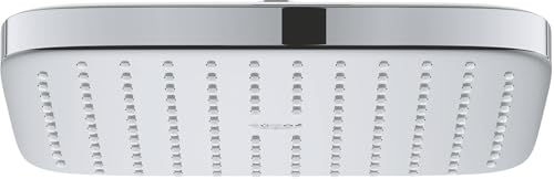 GROHE Vitalio 250, Kopfbrause wassersparend, 8l pro Min (Regendusche mit einer Größe von 25cm x 25cm, Duschkopf mit 1 Strahlart, Brausekopf mit Antikalk System), eckig, chrom, 26695000 von GROHE