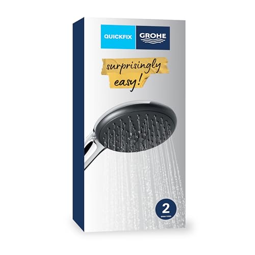 GROHE Vitalio 110, Duschkopf, 14l pro Min (Handbrause mit 2 Strahlarten, per Drehregler verstellbar, Universalanschluss, Silikonring schützt Duschbrause bei Stürzen), rund, chrom, 26947001 GROHE Vitalio 110, Duschkopf, 14l pro Min (Handbrause mit 2 Strahlarten, per Drehregler verstellbar, Universalanschluss, Silikonring schützt Duschbrause bei Stürzen), rund, chrom, 26947001 von GROHE