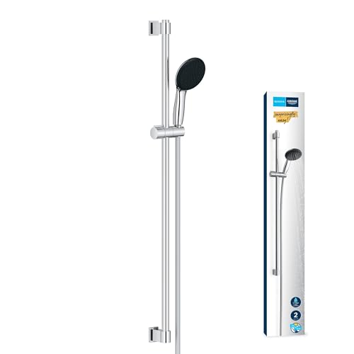 GROHE Vitalio 110 - Brausestangenset wassersparend ~8l/min (2 Strahlarten, Brausestange 90cm, Kleben oder Bohren), rund, chrom, 26954001 von Grohe