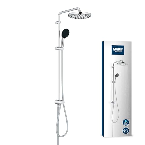 GROHE Vitalio 250 - Duschsystem mit Umstellung, wassersparend ~8l/min (für vorhandene Armaturen, 2 Strahlarten, extra große Brausestange 104cm), rund, chrom, 26680001 von Grohe