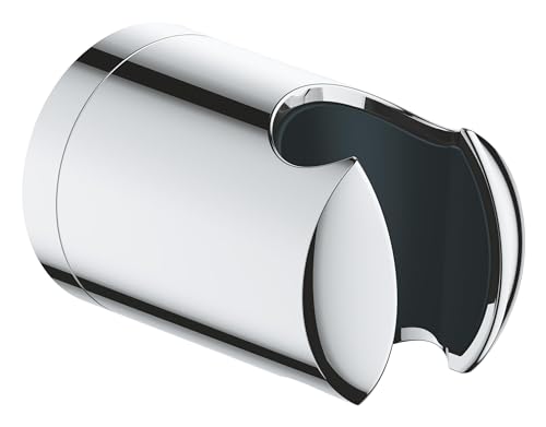 GROHE Vitalio, Standard Duschkopfhalter, ohne Bohren (für alle Standard Handbrausen geeignet, zum Kleben oder Bohren, inkl. Schrauben & Dübel, ohne Kleber, belastbar mit bis zu 20kg), chrom, 27958001 von GROHE