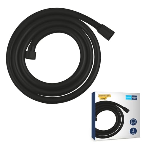 GROHE Vitalioflex Trend, Duschschlauch 1,75m (flexibler knickfester Brauseschlauch für die Dusche, druckbeständig, universaler Anschluss, keine Dichtungsringe notwendig), schwarz, 287422432 von GROHE