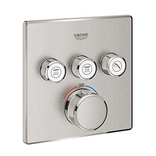 GROHE 29126DC0 GRT SmartControl THM trimset square 3SC Armatur, supersteel von Grohe