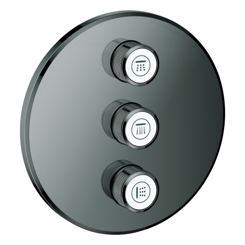 GROHE 3-fach UP-Ventil Grohtherm Smart Control 29122 FMS rund hard graphite, 29122A00 29122A00 von Grohe