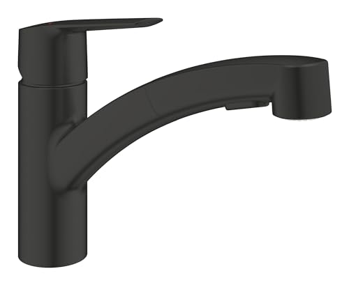 GROHE Start - Spültischarmatur (herausziehbare Dual- Spülbrause, flexibler Anschluss, inkl. Montagewerkzeug), matt schwarz, 305312431 von Grohe