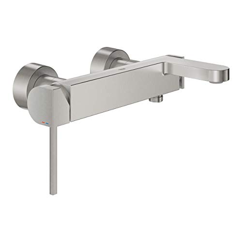 GROHE Plus - Einhand- Brausearmatur (mit Temperaturbegrenzer, integrierter Rückflussverhinderer, verdeckte S-Anschlüsse, langlebig), supersteel, 33577DC3 von Grohe