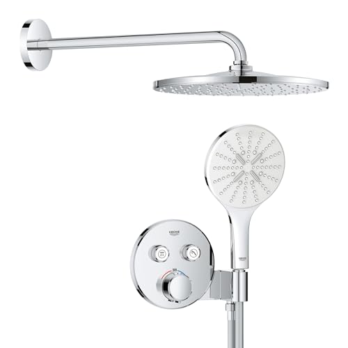 GROHE Precision SmartControl 310 - Duschsystem (310mm Kopfbrause mit 1 Strahlart, Handbrause 3 Strahl, Universal-Einbaubox, 150cm Brauseschlauch), rund, chom, 34877000 von Grohe