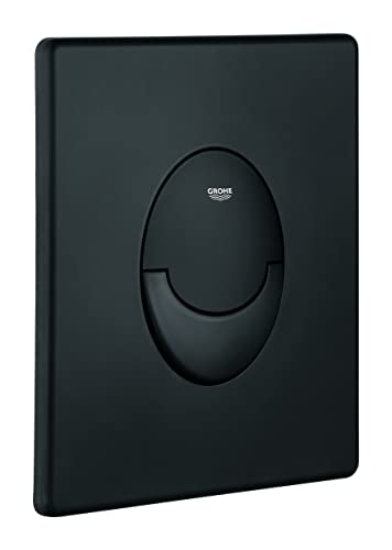 GROHE Start, Abdeckplatte WC (Betätigungsplatte wassersparend, mit Start & Stopp-Betätigung, 2-Mengen Spülung, Drückerplatte für den Spülkasten), schwarz, 38964KF0 von GROHE