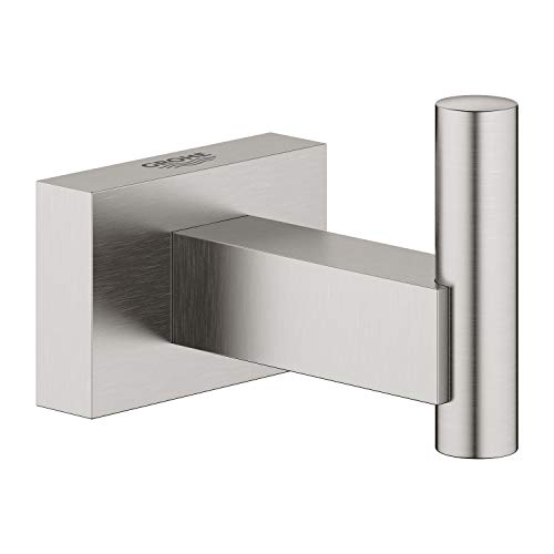 GROHE Essentials Cube | Badaccessoires - Bademantelhaken | Verdeckte Befestigung | supersteel | 40511DC1 von Grohe