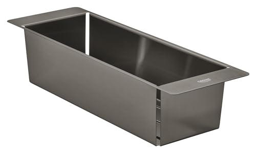 GROHE Multifunctional Colander 450 - Sieb (Material: Edelstahl, spülmaschinenfest, 450 x 150 x 100mm, korrisionsfrei), hard graphite gebürstet, 40852AL0 von Grohe