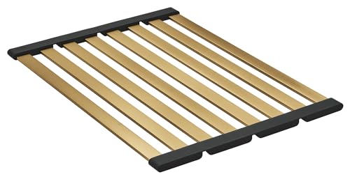 GROHE Abstropfgestell (Material: Edelstahl, zusammenklappbar, 490 x 348mm, spülmaschinenfest), cool sunrise gebürstet, 40854GN0 von GROHE