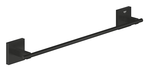 GROHE Start Cube, Badetuchhalter (für ein großes Handtuch, 45cm breit (Bohrabstand 40,8cm), zum Kleben oder Bohren, verdeckte Befestigung), matt schwarz, 409872430 GROHE Start Cube, Badetuchhalter (für ein großes Handtuch, 45cm breit (Bohrabstand 40,8cm), zum Kleben oder Bohren, verdeckte Befestigung), matt schwarz, 409872430 von Grohe