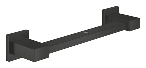 GROHE Start Cube - Wannengriff (für Sicherheit in der Wanne, 35cm lang (Bohrabstand 30cm), zum Bohren [inkl Dübel und Schrauben]), matt schwarz, 410942430 von GROHE