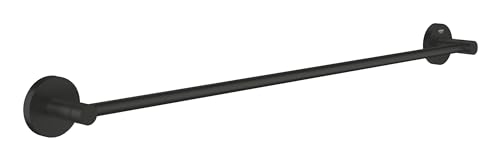 GROHE Start - Badetuchhalter (Material: Metall, 654 mm (Bohrabstand 600 mm), verdeckte Befestigung, Kleben oder Bohren), matt schwarz, 411782430 von Grohe