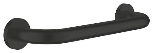 GROHE Start, Wannengriff (für Sicherheit in der Wanne, 35cm lang, Bohrabstand 30cm, zum Bohren, inkl Dübel und Schrauben, verdeckte Befestigung), rund, schwarz, 411892430 von GROHE