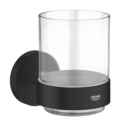 GROHE Start - Glas mit Halter (Material: Glas & Metall, verdeckte Befestigung, Kleben oder Bohren), matt schwarz, 411942430 GROHE Start - Glas mit Halter (Material: Glas & Metall, verdeckte Befestigung, Kleben oder Bohren), matt schwarz, 411942430 von GROHE
