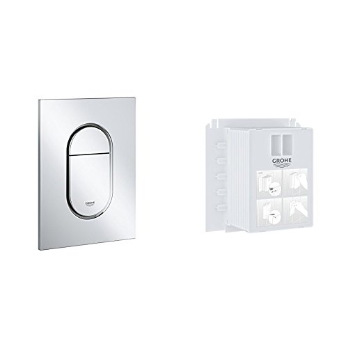 GROHE Arena Cosmopolitan S | WC- Betätigungsplatte in Chrom | 37624000 und GROHE | WC- Revisionsschacht | für kleine Abdeckplatten, S |40911000 von GROHE