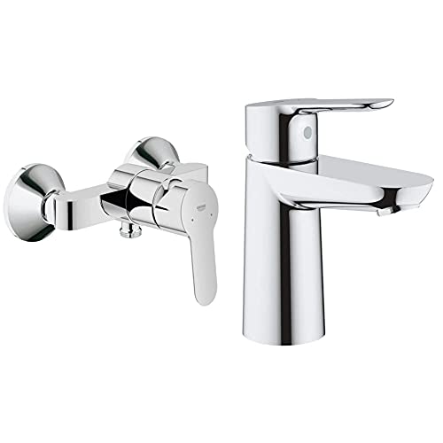 GROHE BauEdge - Badewannenarmatur, chrom, 23333000 & BauEdge | Badarmatur- Einhand-Waschtischbatterie, S-Size | mit Keramikkartusche | chrom | 23330000 von Grohe