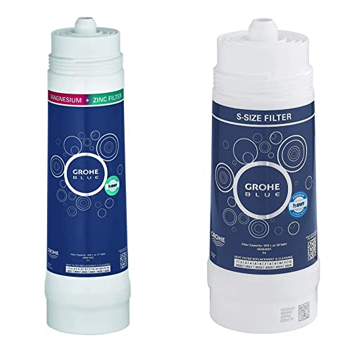 GROHE Blue Accessories für die Küche | Magnesium + Zink Filter | 40691002 & Blue - Austauschfilter (S-Size, 600 Liter bei 20° dKH, 5-Phasen-Filter), 40404001 von Grohe