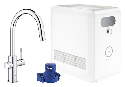 GROHE BLUE Professional - C-Auslauf Kit (mit Bluetooth, WiFi und herausziehbarem Mousseurauslauf), chrom, 31325002 von GROHE