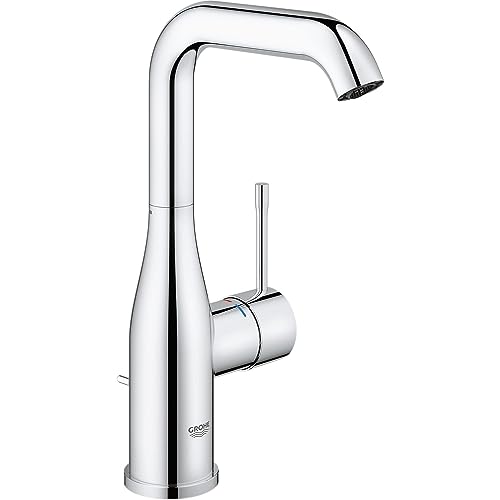GROHE Essence, Waschtischarmatur hoch, wassersparend (Wasserhahn für das Bad, Badarmatur mit Zugstangen-Ablauf, 24cm hoch, langlebige Oberfläche, einfache Installation am Waschbecken), chrom, 32628001 GROHE Essence, Waschtischarmatur hoch, wassersparend (Wasserhahn für das Bad, Badarmatur mit Zugstangen-Ablauf, 24cm hoch, langlebige Oberfläche, einfache Installation am Waschbecken), chrom, 32628001 von GROHE