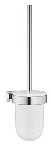 GROHE Essentials Cube - Toilettenbürstengarnitur (Material: Glas / Metall, Wandmontage, Verdeckte Befestigung), chrom, 40513001 von Grohe