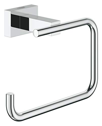GROHE Essentials Cube - WC-Papierhalter (Metall, Verdeckte Befestigung, langlebige Oberfläche), chrom, 40507001 von GROHE
