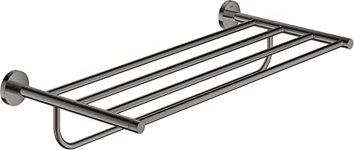 GROHE Essentials - Multi-Badetuchhalter (Metall, verdeckte Befestigung, langlebige Oberfläche), hard graphite, 40800A01 von GROHE