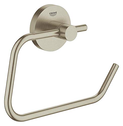 GROHE Essentials WCPapierhalter (geeignet zum Bohren oder Kleben, langlebig), nickelgebürstet, 40689EN1 von GROHE