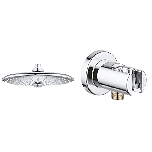 GROHE Euphoria 260 - Kopfbrause, chrom, 26457000 & Relexa - Wandanschlussbogen (mit Wandbrausehalter, Außengewinde, langlebige Oberfläche), chrom, 28628000 von Grohe