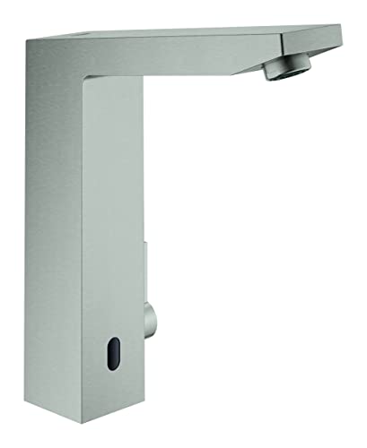 GROHE Eurocube E - Infrarot-Elektronik für den Waschtisch (variabel einstellbarer Temperaturbegrenzer, Schnell-Montage-System, Reinigungsmodus), supersteel, 36441DC0 von GROHE