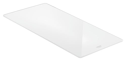 GROHE Glasschneidebrett (Material: Glas, bruchsicher, 450 x 240 x 19mm, L-Size), weiß, 40786L00 von Grohe