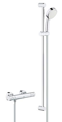 GROHE Grohtherm 800 Cosmopolitan | Thermostat-Brauseset - bestehend aus: Thermostat-Brausebatterie & Tempesta C Brausegarnitur II, 900 mm | chrom | 34769000 von Grohe