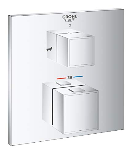 GROHE Grohtherm Cube | Thermostat-Wannenbatterie mit integrierter 2-Wege-Umstellung | chrom | 24155000 von Grohe