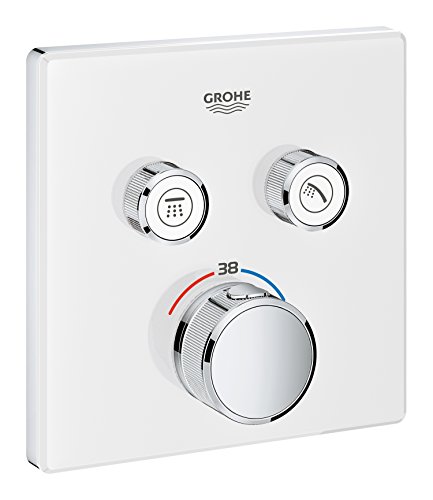 GROHE Grohtherm SmartControl | Brause- & Duschsystem - Thermostat mit 2 Absperrventilen | moon white | 29156LS0, eckig von Grohe