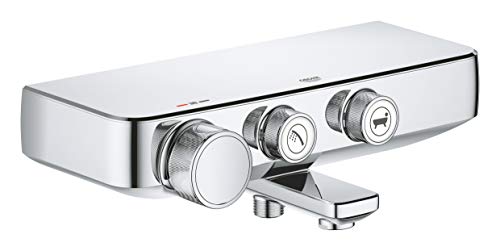 GROHE Grohtherm SmartControl, Thermostat Mischbatterie mit 2 Verbrauchern (Verbrühschutz dank stets kühler Duscharmatur, Mischbatterie für die Wandmontage, Sicherheitssperre bei 38°C), chrom, 34718000 von GROHE