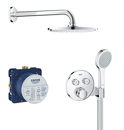 Grohe Grohtherm SmartControl Duschsystem UP Komplettset inkl. Thermostat, Kopfbrauseset, Handbrause, Brauseschlauch chrom 34743000 rund Grohe Grohtherm SmartControl Duschsystem UP Komplettset inkl. Thermostat, Kopfbrauseset, Handbrause, Brauseschlauch chrom 34743000 rund von GROHE
