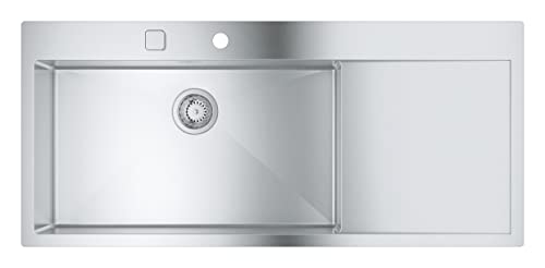 GROHE K1000 | Edelstahlküchenspüle mit Abtropffläche - links einbaubar, 80 cm | edelstahl | 31581SD1 von Grohe