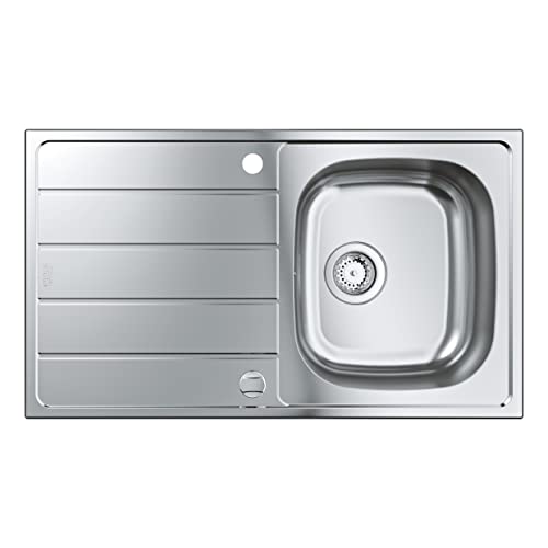 GROHE K200 | 1 Becken | Küchenspüle - Top Mount reversibel | inklusive: Ablaufgarnitur, Siebkorb, Montageset | Edelstahl | 31552SD1 von Grohe