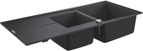 Grohe K400 Kompositspüle mit Abtropffläche granit schwarz 31643AP0 116 x 50 cm von GROHE