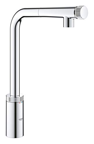 GROHE Minta SmartControl - Spültischbatterie (mit SmartControl Funktion, herausziehbaren Auslauf, Einlochmontage), chrom, 31613000 von GROHE